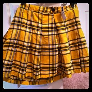 Yellow Plaid Skirt Never worn!